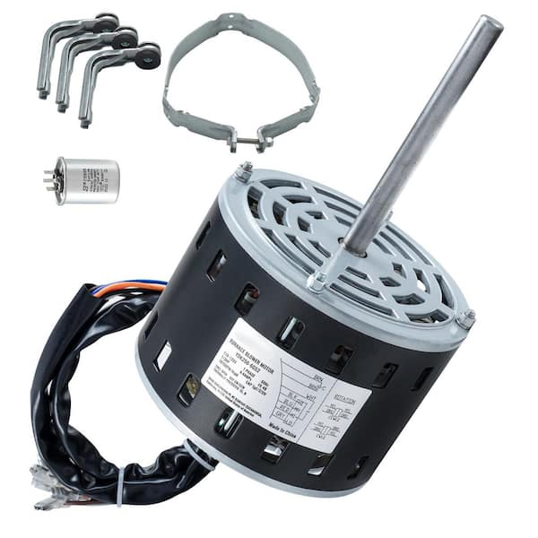 SKYSHALO 1/3 HP Furnace Blower Motor, 110/120-Volt 4.4Amps, 1,075RPM 4 Speeds, CW/CCW Rotation, 48 Frame 5.2 in. Shaft Length