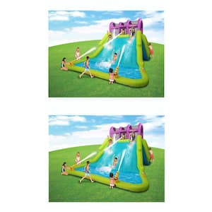 Kahuna Mega Blast Inflatable Backyard Kiddie Pool and Slide Water Park (2-Pack)