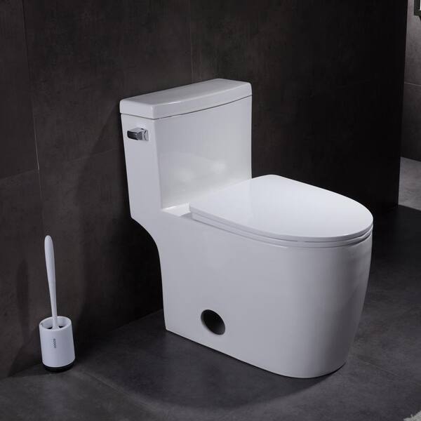 Convenient Height Extra Tall Toilets Pearl White Dual Flush Elongated Tall  Height 2-piece Soft Close Toilet 12-in Rough-In 1.28-GPF in the Toilets  department at