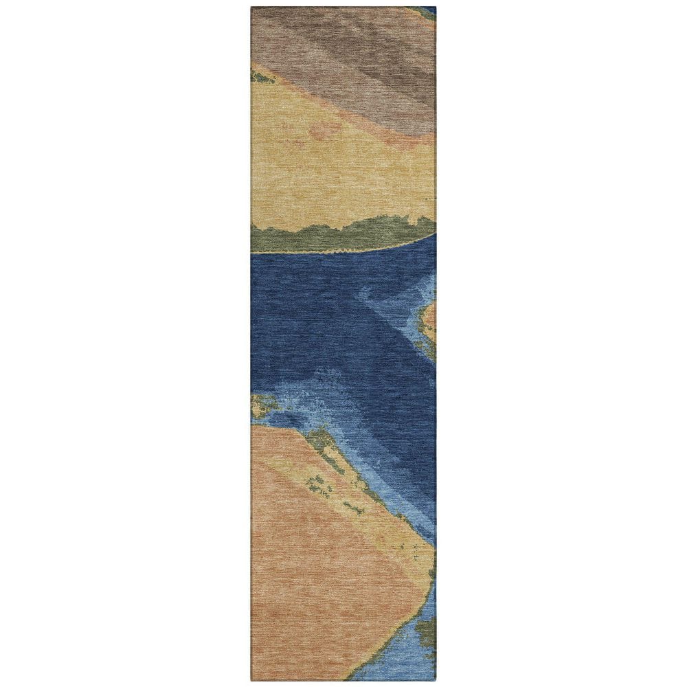 Chantille Machine Washable Indoor/Outdoor Abstract ACN2571 Navy 2 ft. x 7 ft. Runner Rug price history on PriceWatchPro
