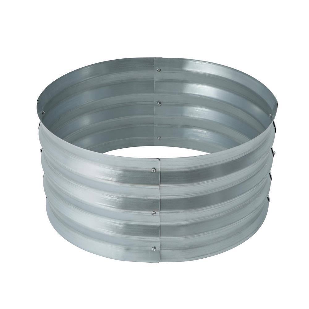 Reviews for Luxen Home 24 in. Galvanized Metal Round Raised Garden Bed Pg 1 The Home Depot