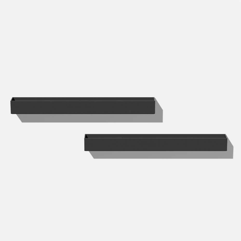 Veradek Geo Rectangular 32 in. Black Plastic Hanging Planter (2Pack