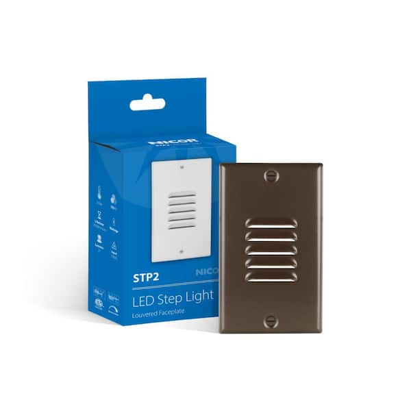 NICOR STP2 Series Oil-Rubbed Bronze LED Hardwire Stair Light Vertical Louvered