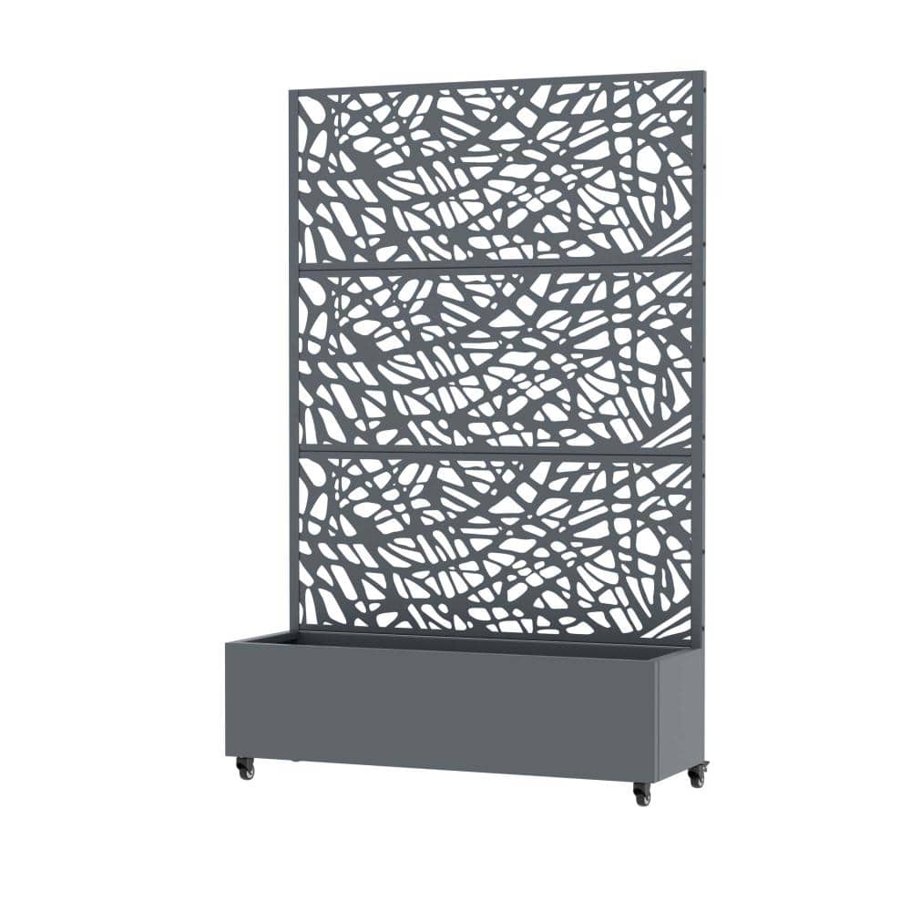 72 in. H x 47 in. W Cambrian Gray Metal Planter Box with Trellis Outdoor Planter Box Raised Garden Bed price history on PriceWatchPro