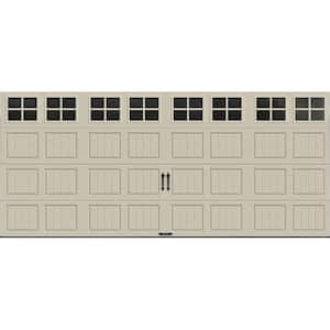 Gallery Steel Short Panel 16 ft x 7 ft Insulated 6.5 R-Value  Desert Tan Garage Door with SQ22 Windows