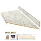 8 ft. White Laminate Countertop Kit With Right Miter and Full Wrap Ogee Edge in Marmo Bianco Marble