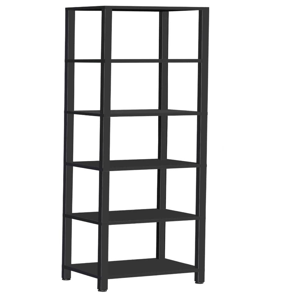6-Tier Tall Black Bookcase, Narrow Bookcase for Small Space, DIY Stackable Bookshelf, Simple and Easy to Assemble