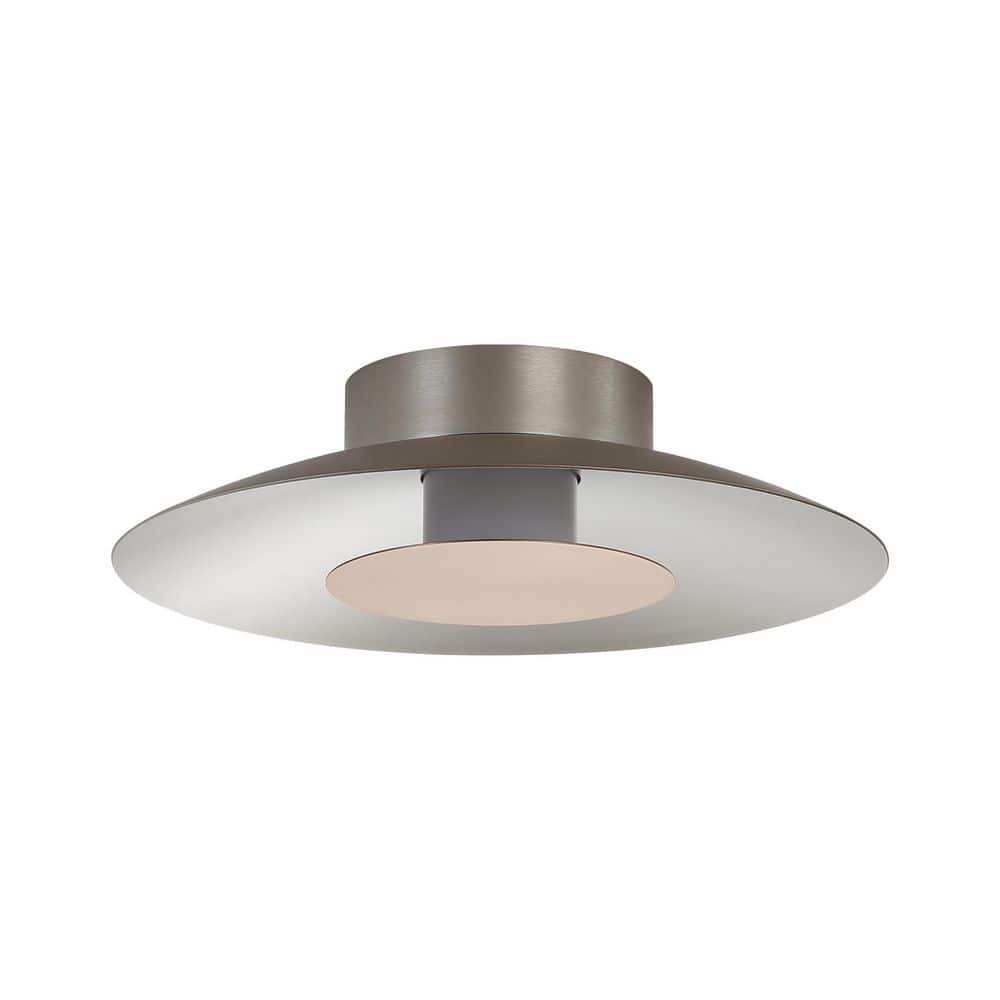 Luma 11.75 in. 12-Watt Soft Modern Sand Nickel Integrated LED Flush Mount with French Gold Shade price history on PriceWatchPro