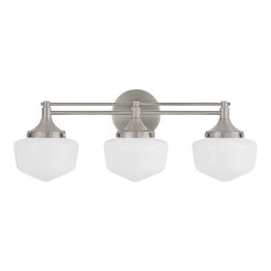 Maybry 22.20 in. 3-Light Brushed Nickel Vanity Light