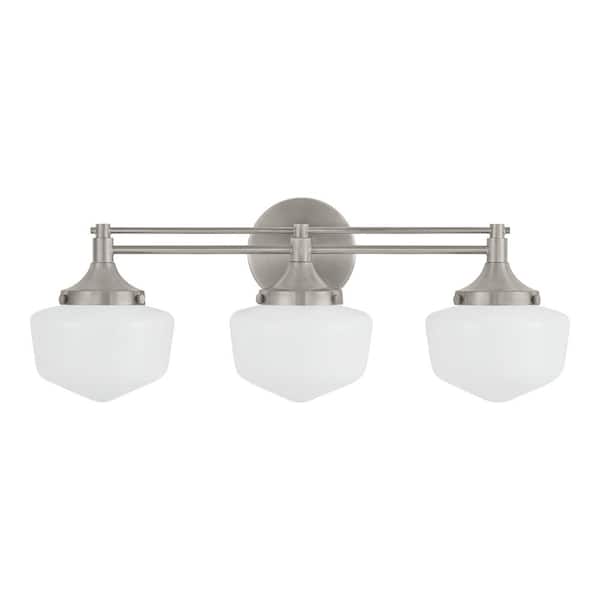 Home Decorators Collection Maybry 22.20 in. 3-Light Brushed Nickel Vanity Light