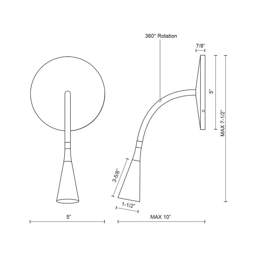 White Aluminum Dimmable LED Wall Sconce 7.5"