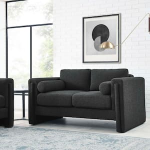 Visible 61 in. Black Boucle Fabric 2-Seat Loveseat