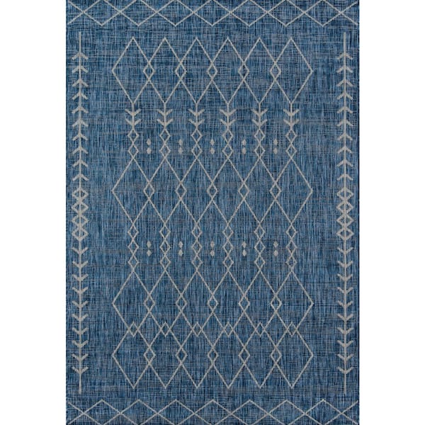 Villa Monaco Blue 2 ft. x 3 ft. Indoor Outdoor Rug