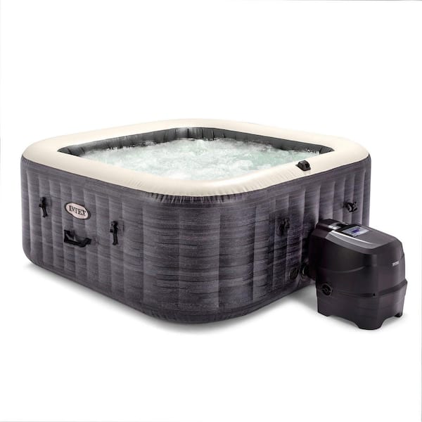PureSpa Plus 4-Person 140 Jet 120 V Inflatable Square Hot Tub Spa