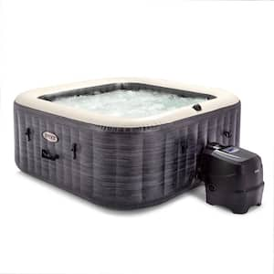 PureSpa Plus Greystone Inflatable Square 4-Person Hot Tub Spa, 83 in. x 28 in.