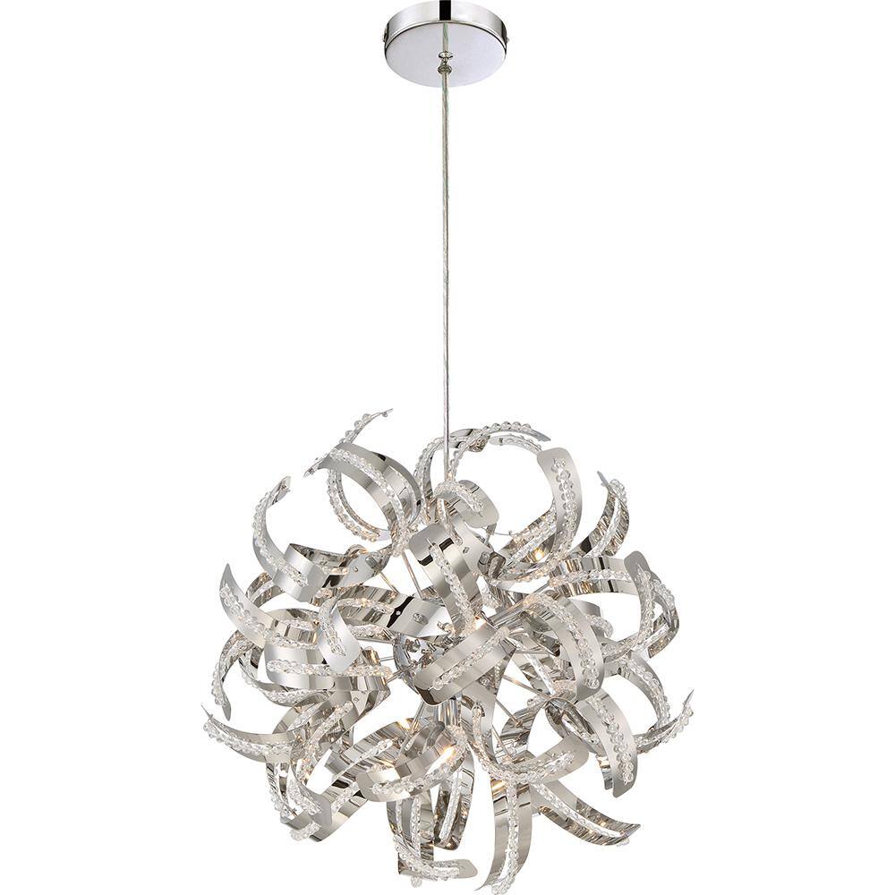 Quoizel 17" Crystal Chrome Modern Ribbon Pendant Light