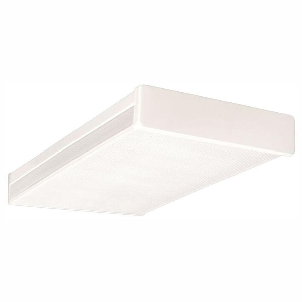 NICOR 2-Light White Fluorescent Wraparound Steel Ceiling Fixture with Clear Prismatic Acrylic Lens