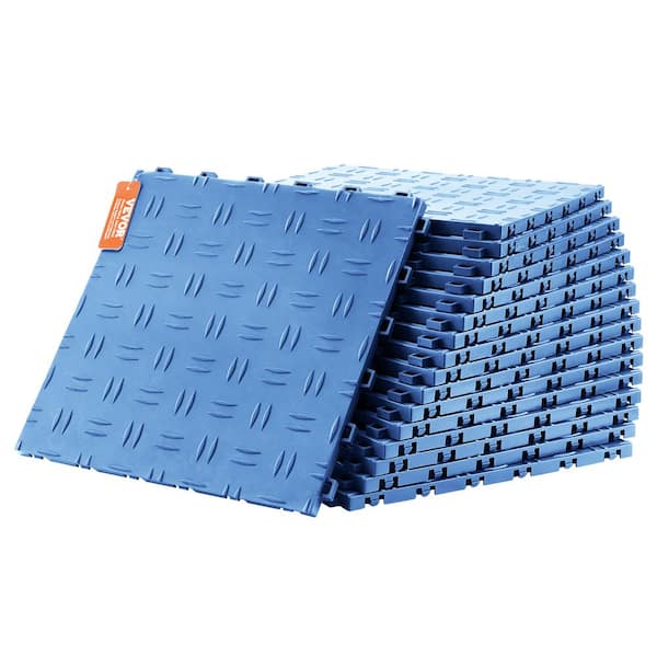 VEVOR Garage Tiles Blue 12 in. L x 12 in. W x 0.53 in. Thickness Polypropylene Garage Flooring Tiles (25 sq. ft.)
