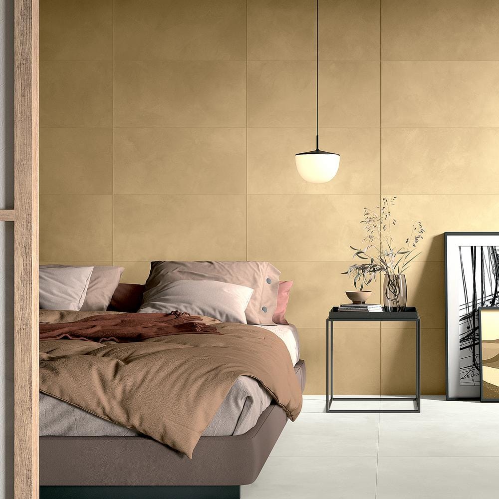 Catlinite Large Yellow Matte Porcelain Rectangular Tile
