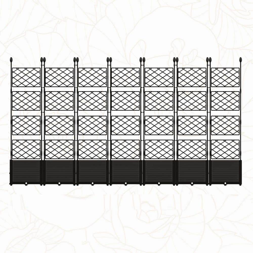 114.2 in. x 16.2 in. x 63 in. Plastic Raised Garden Bed with Trellis and Privacy Screen for Climbing Plants price history on PriceWatchPro
