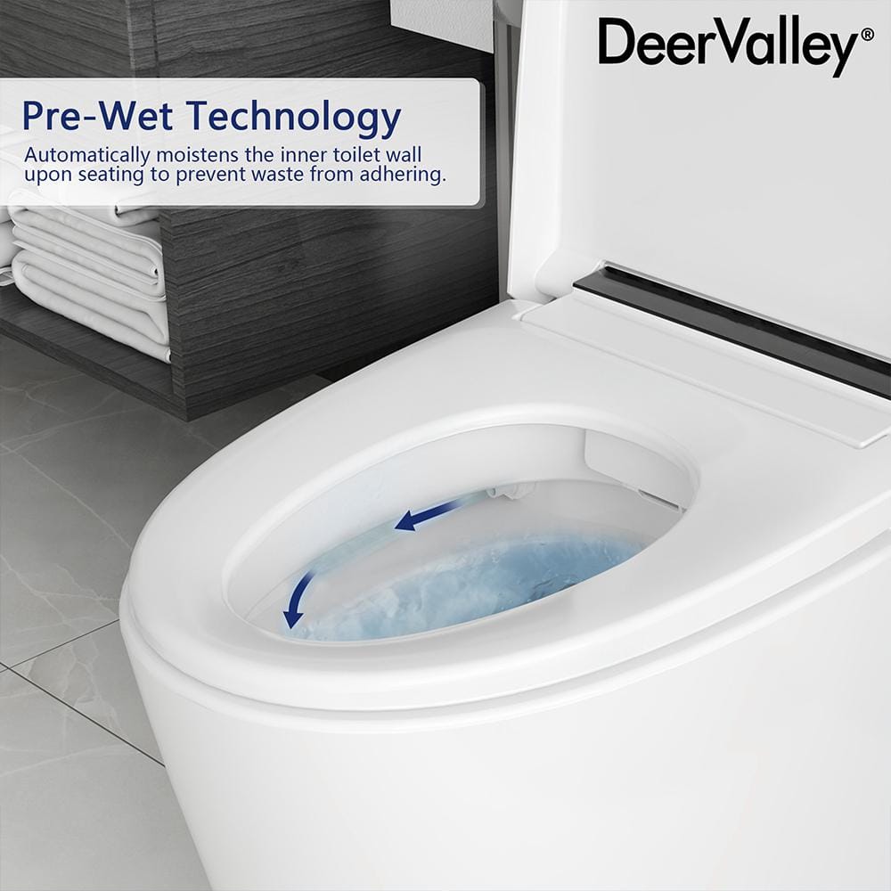 White Elongated High Efficiency Smart Toilet with Heated Seat