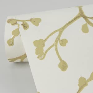 Koura Cream Budding Branches Wallpaper Sample
