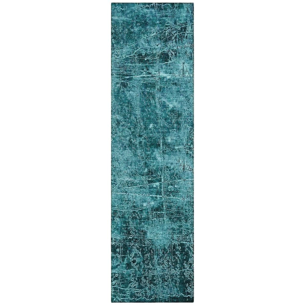 Chantille ACN559 Teal 2 ft. 3 in. x 7 ft. 6 in. Machine Washable Indoor/Outdoor Geometric Runner Rug price history on PriceWatchPro