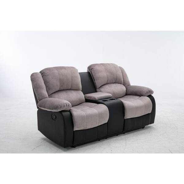 Nathaniel Home Fabric Chair Reclining Sofa with Soft Thick Cushion Blue Grey - 72007-91DG