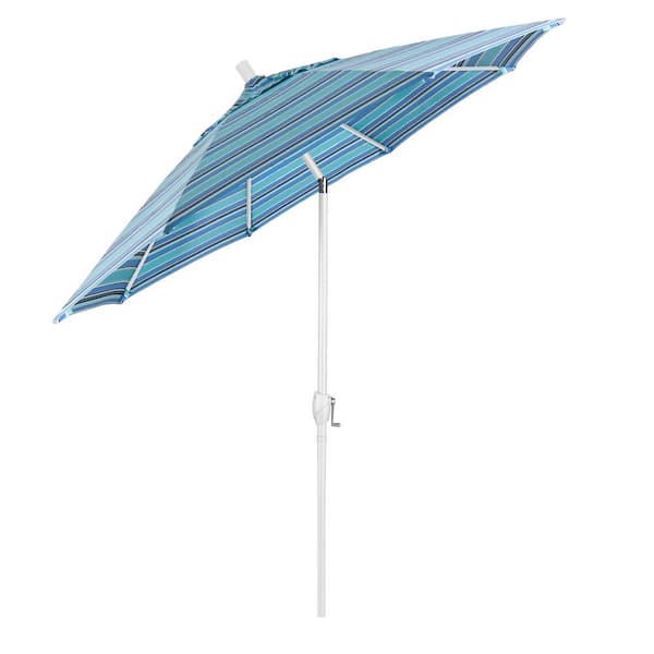 California Umbrella 9 ft. Matted White Aluminum Market Patio