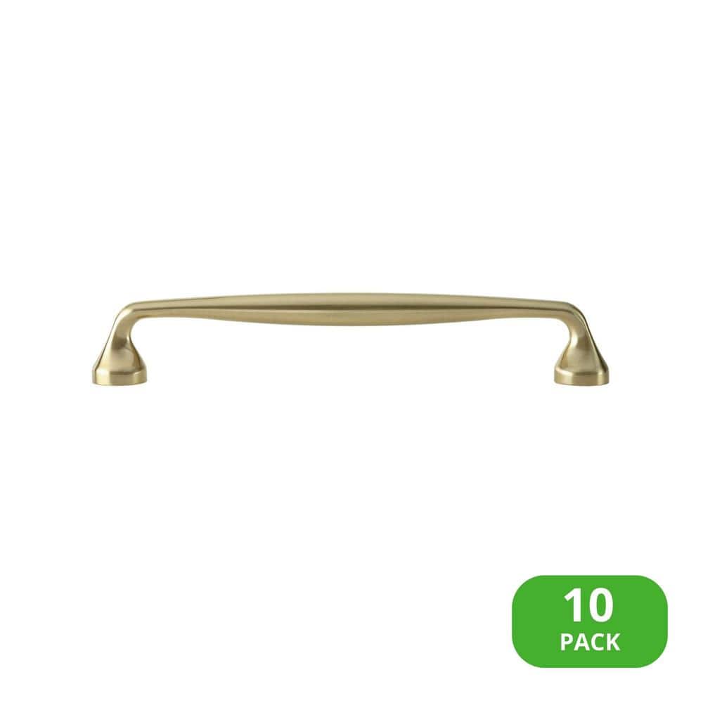 Satin Brass 6.25'' Modern Bar Pull Multipack with Mounting Hardware