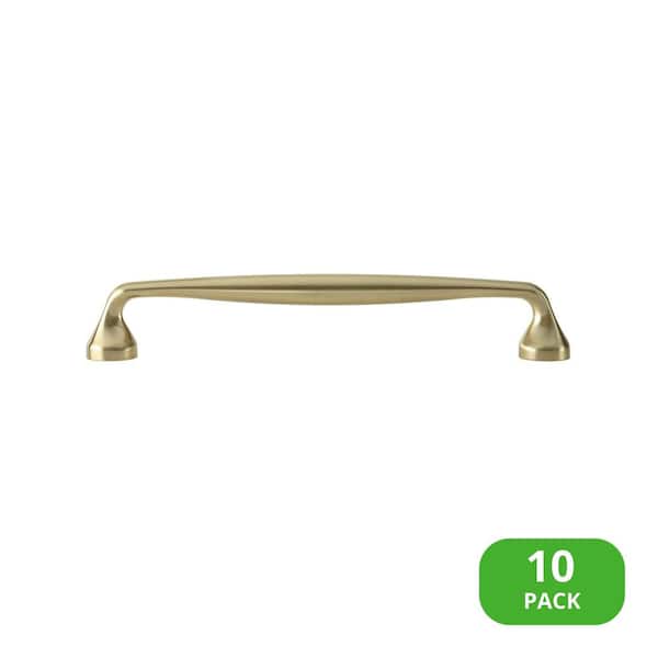 Sumner Street Home Hardware 10-Pack Mason 6-1/4 in. (159 mm) Center-to-Center Classic Satin Brass Bar Drawer Pull