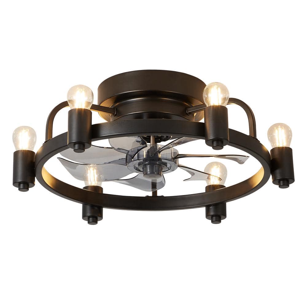 高級品市場 Genoxygic 20 in. Black Indoor Flush Mount Ceiling Fan with その他