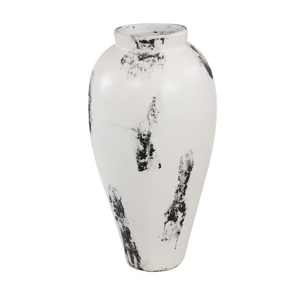 Litton Lane Black and White Stoneware Floor Decorative Vase with ...