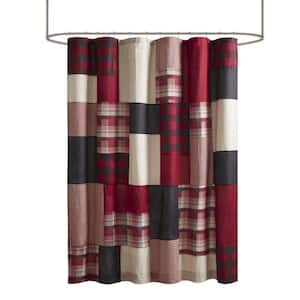 Sunset 72 in. Red 100% Cotton Shower Curtain