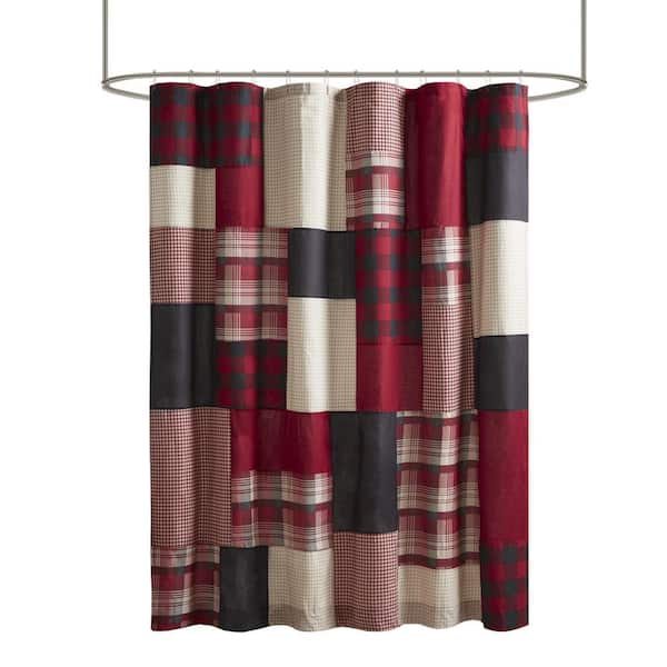 Woolrich Sunset 72 in. Red 100% Cotton Shower Curtain