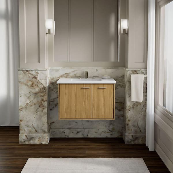 Jute 30 in. W x 22 in. D x 20 in. H Bathroom Vanity Cabinet without Top in Linen White