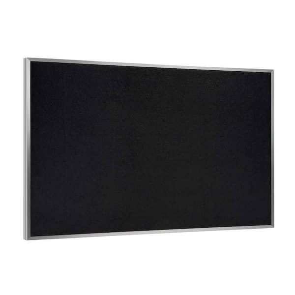 ghent Recycled Rubber 24 in. x 36 in. Bulletin Board with Aluminum Frame, Black, (1-Pack)