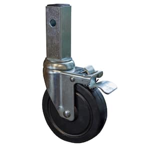 Heavy-Duty 5 in. Hard Rubber Locking Caster (4-Set)