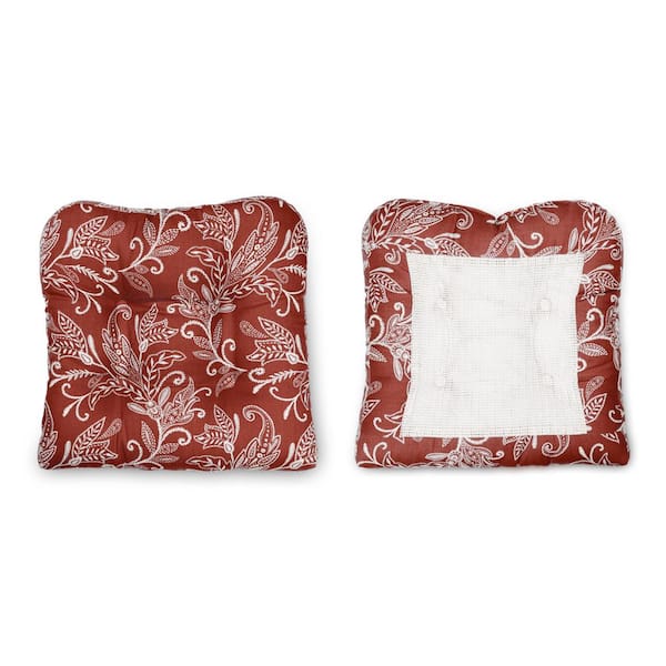 Ellis Curtain Lexington Leaf Brick 18 in. Non Skid Chair Pad