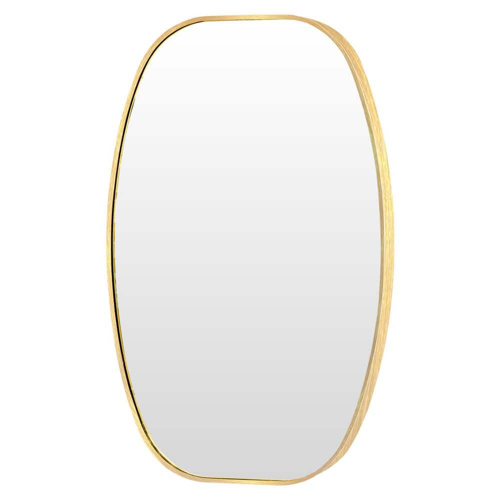 30.1 in. W x 48.1 in. H Oval Frame Gold With HD Glass Wall Mirror/ Bathroom Mirror price history on PriceWatchPro