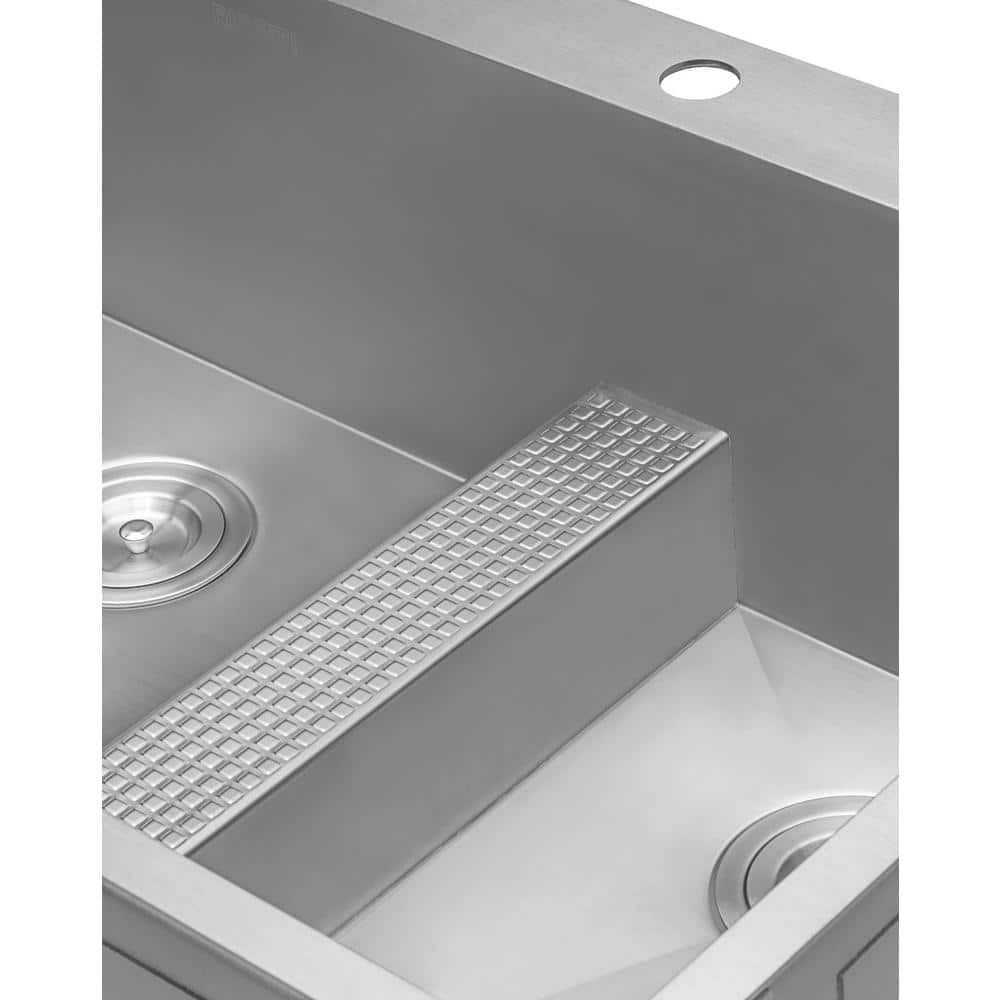 33-Inch Stainless Steel Double Bowl Topmount Kitchen Sink