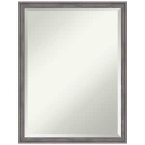 Florence Grey 19.75 in. x 25.75 in. Beveled Casual Rectangle Framed Wall Mirror in Gray