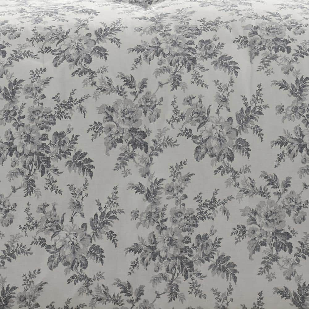 King Gray Cotton Reversible Comforter Set with Shams