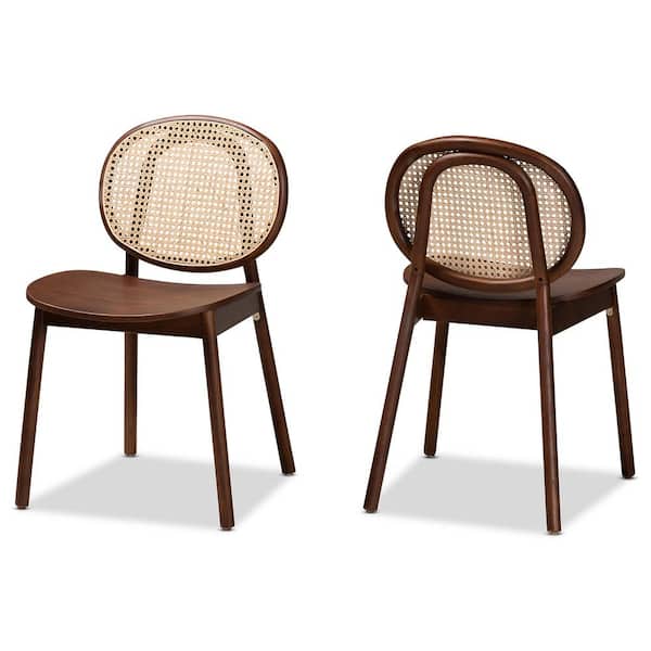 Baxton Studio Halen Beige and Walnut Brown Dining Chair (Set of 2)