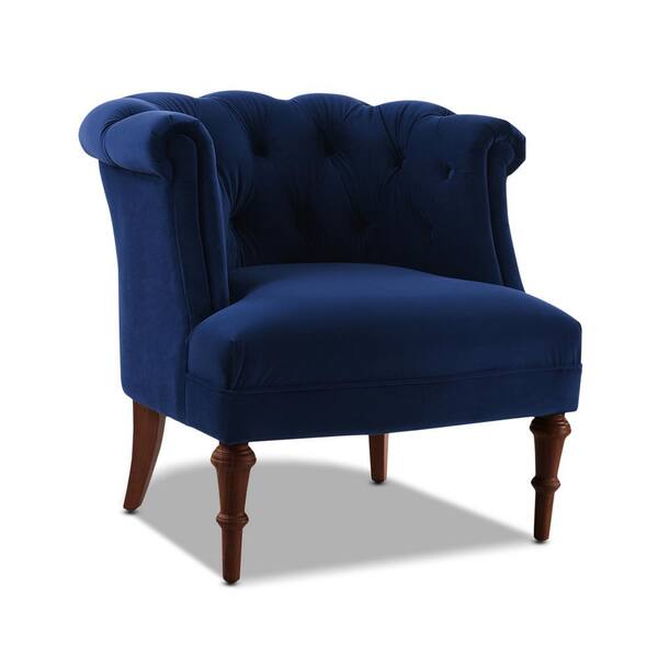 navy blue tufted accent chair