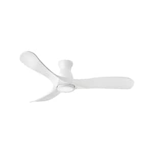 Swell Flush Illuminated 56.0 in. Indoor/Outdoor Integrated LED Matte White Ceiling Fan with Remote Control