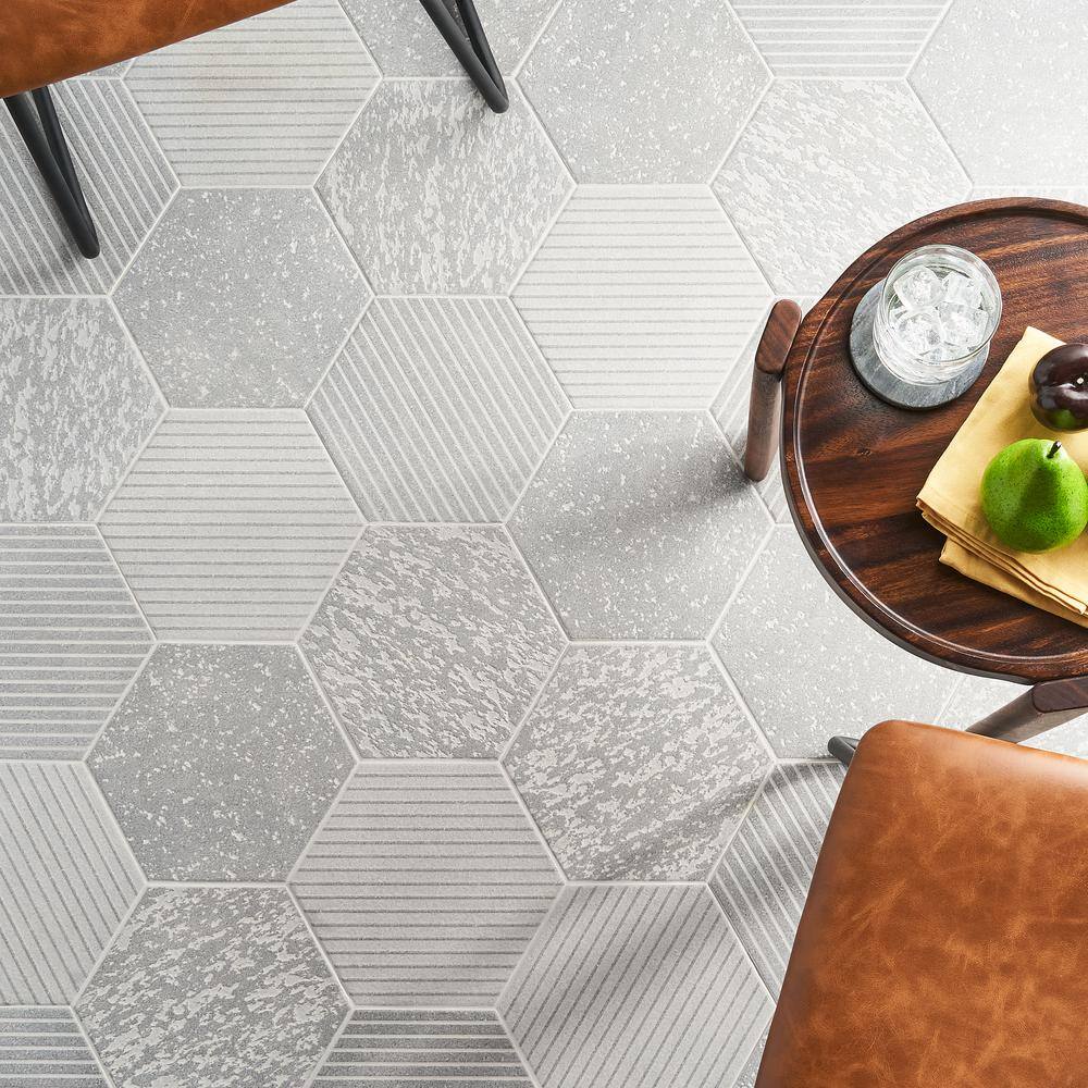 Gray Hexagon Matte Porcelain Wall and Floor Tile