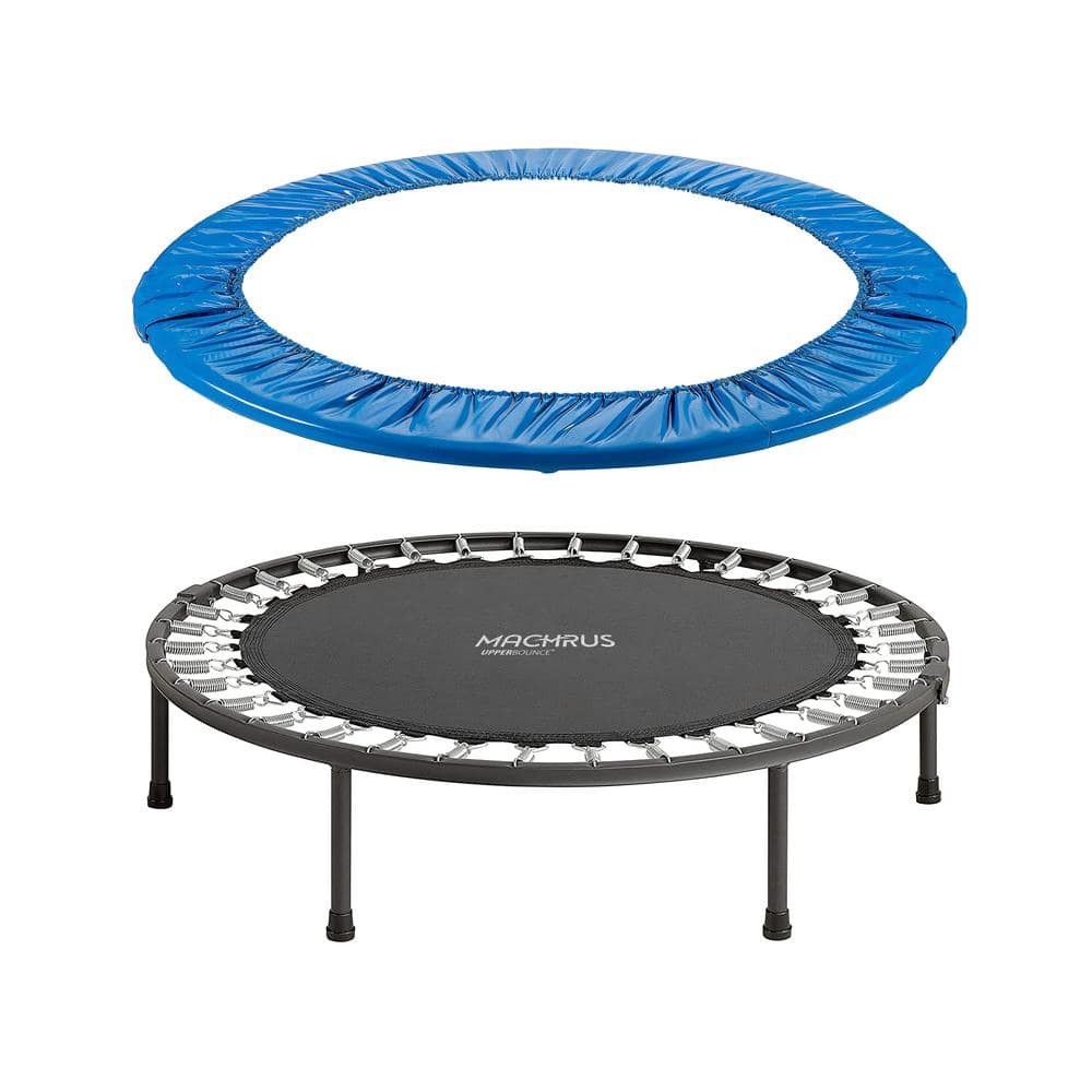 40'' Foldable Mini Trampoline with Sponge Handle, 38 to 46  Height-Adjustable Mini Trampoline for Kids Adults, Safty Padded Cover  Toddler Rebounder