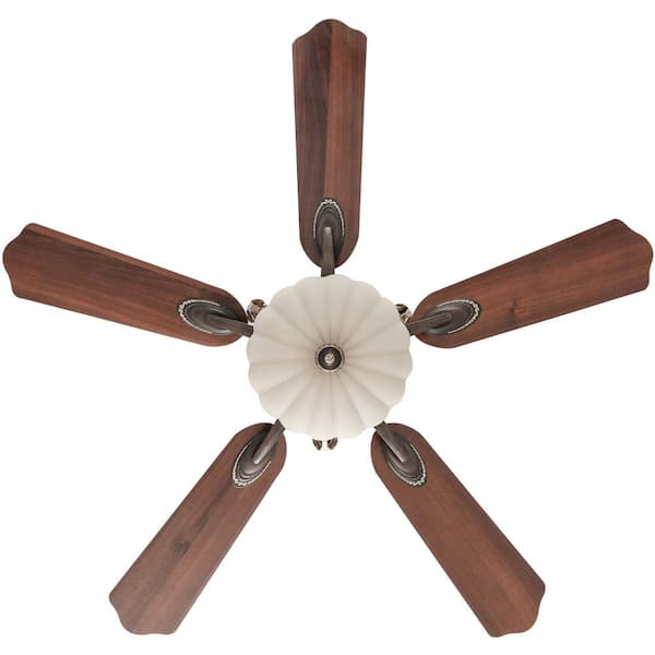 chateau deville 52 in integrated led indoor walnut ceiling fan with light kit 