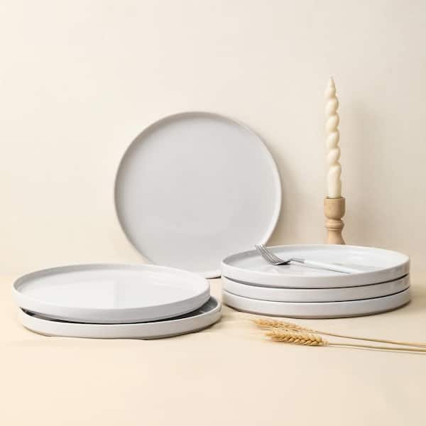 Stone Lain Celina 16-Piece Stoneware Round Dinnerware Set, Service for 4, Gray Matte